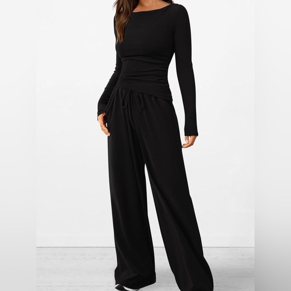 Long Sleeve Top and Wide Leg Pants Set - Picture 5 of 16